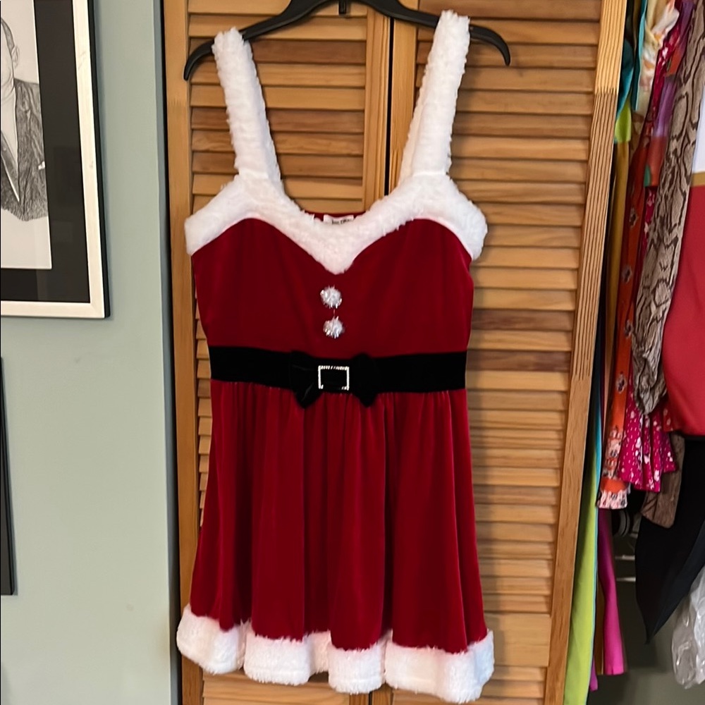Festive Red and White Kids Formal Dress